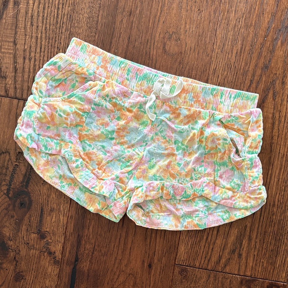 Billabong Girls Colorful Floral Shorts - Size Large